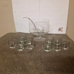 Princess House Punch Bowl With Ladle And Twelve Cups