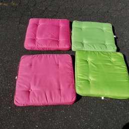 Four Outdoor Cushions Pink & Green