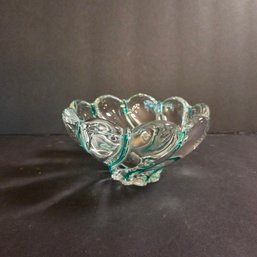 Vintage Mikasa Germany Glass Bowl Peppermint Mint Green Swirl Dish Candy