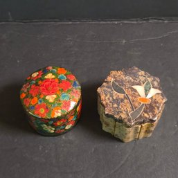 Two Small Trinket Boxes Made In India