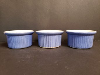 Four Emile Henry Blue Ramikens