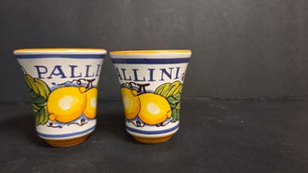 Pallini Limoncello Shot Glasses Made In Deruta Italy