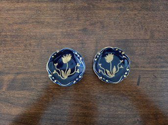 Echt Jlmenau Kobalt Germany Porcelain Plate Von Henneberg Gold Cobalt Vintage