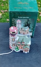 Christmas Village Porcelain Lighted House( Silo )