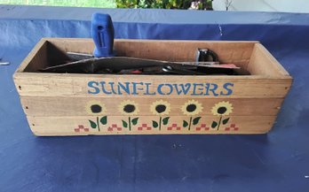 Wooden Flower Box Filled With Tools