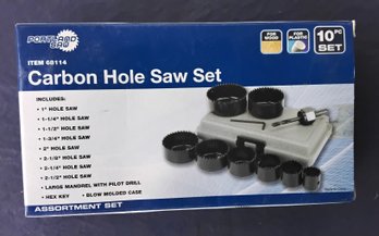 Brand New 10 Piece Carbon Hole Saw Set