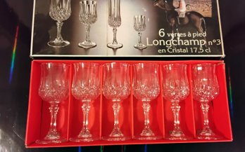 Set Of 6 Crystal Stemmed Glasses