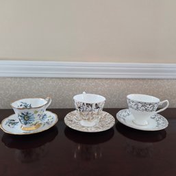 Trio Of Teacups & Saucers Including Royal Dover