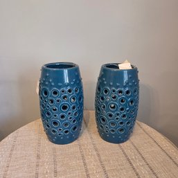 Pair Of Blue Candle Lanterns