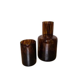 Horchow Made In Italy Glass Carafe & Tumbler