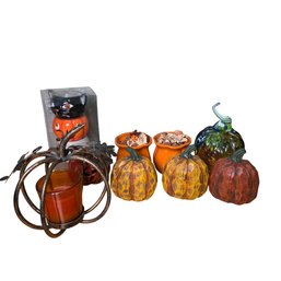 Pumpkin Decor Including Yankee Candle