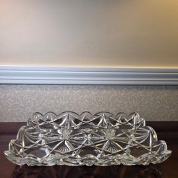 Tiffin Glass Clear Williamsburg Pressed 4 Part Relish Tray