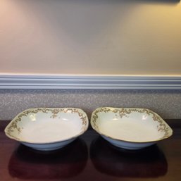 Two Limoges Elite Porcelain Serving Bowls