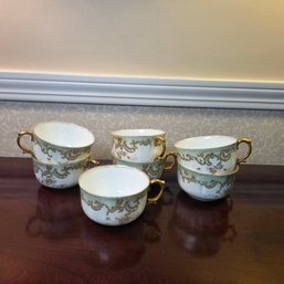 Seven Limoges Elite Porcelain Teacups