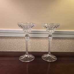 Pair Of Lenox Twist Stem Candlestick Holders