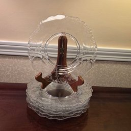 Eight Etched Glass Plates