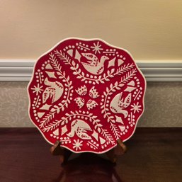 Pier One Stoneware Birds Plate