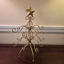 Gold Colored Tabletop Christmas Ornament Display Tree