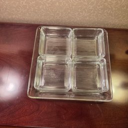 Vintage HOYA Cordial Glass Set: Square Plate & Bowls