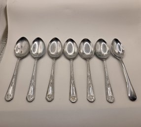 Seven 5' Chromium Plate On Nickel Silver Spoons