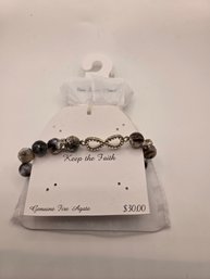 Genuine Fire Agate Stretch Cord Bracelet