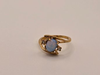 Gold Tone Opal Ring