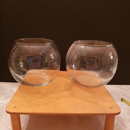 Pair Of Round Ball Vases