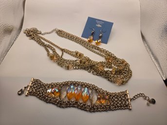 Three Piece Simply Vera By Vera Wang Orange Toned Set