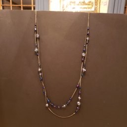Simply Vera By Vera Wang Blue & Purple Beaded Necklace
