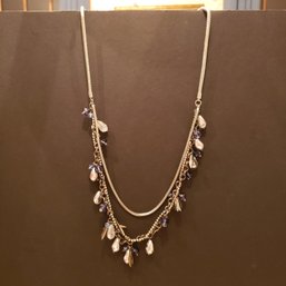 Simply Vera By Vera Wang Clear & Blue Beaded Necklace
