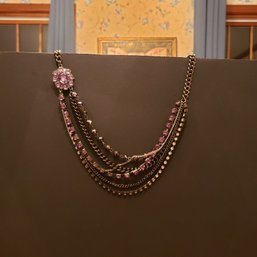 Simply Vera By Vera Wang Purple Rhinestone Flower Necklace