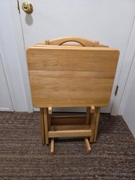 Four Wooden Tv Trays