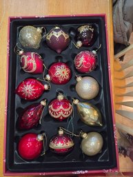 Hand Decorated Glass Ornaments 14pcs