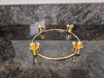 Gold Tone Metal Advent Wreath