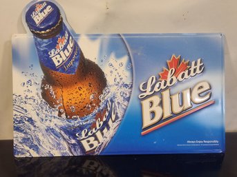 Labatt Blue Tin Wall Hanging Advertising Sign