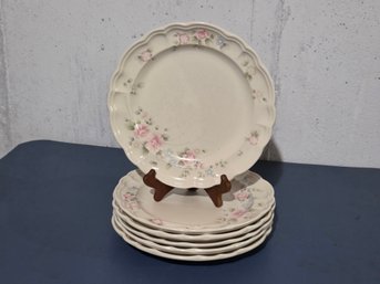 Six Pfaltzgraff 'tea Rose' 10' Plates
