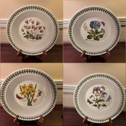 Four Portmeirion Botanic Garden Rimmed Soup Bowls