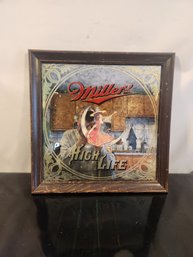 Miller High Life Wood Framed Mirror
