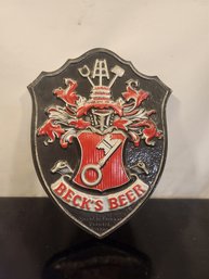 Becks Beer Styrofoam And Plastic Wall Hanging Sign