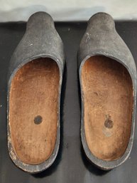 Vintage Hand Carved Wooden Clogs