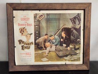 Vintage Wood Framed Bowery Boys Paper Movie Theater Poster