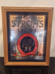 Vintage Strohs Light Advertising Mirror