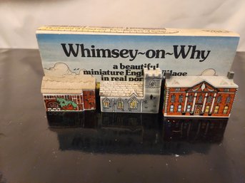 3 Whimsey-on-why Miniature Porcelain Villages