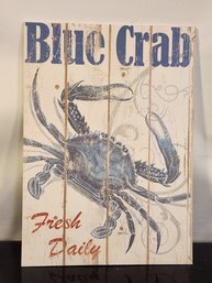 Fresh Daily Blue Crab Wooden Sign