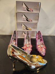4 Decorative Glass High Heel Shoes, Brand New