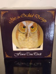Brand New 4' Ibis And Orchid Wall/ Tabletop Clock ( Hoot Owl )