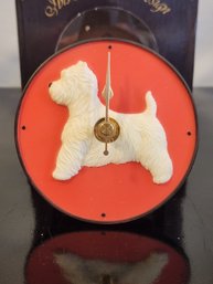 Brand New 4' Ibis & Orchid Wall/tabletop Time Clock ( White Dog )