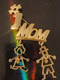 Gold Tone #1 MOM Brooch #8