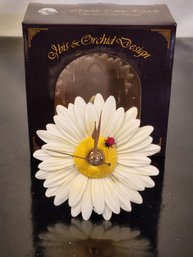 Brand New 4' Ibis & Orchid Flowers Of Time Wall/ Tabletop Clock ( Ladybug On Daisy )