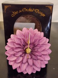 Brand New 4' Ibis & Orchid Flowers Of Time Wall/tabletop Clock ( Dahlia )